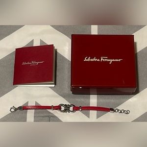 Salvatore Ferragamo Red Sterling Silver Bracelet